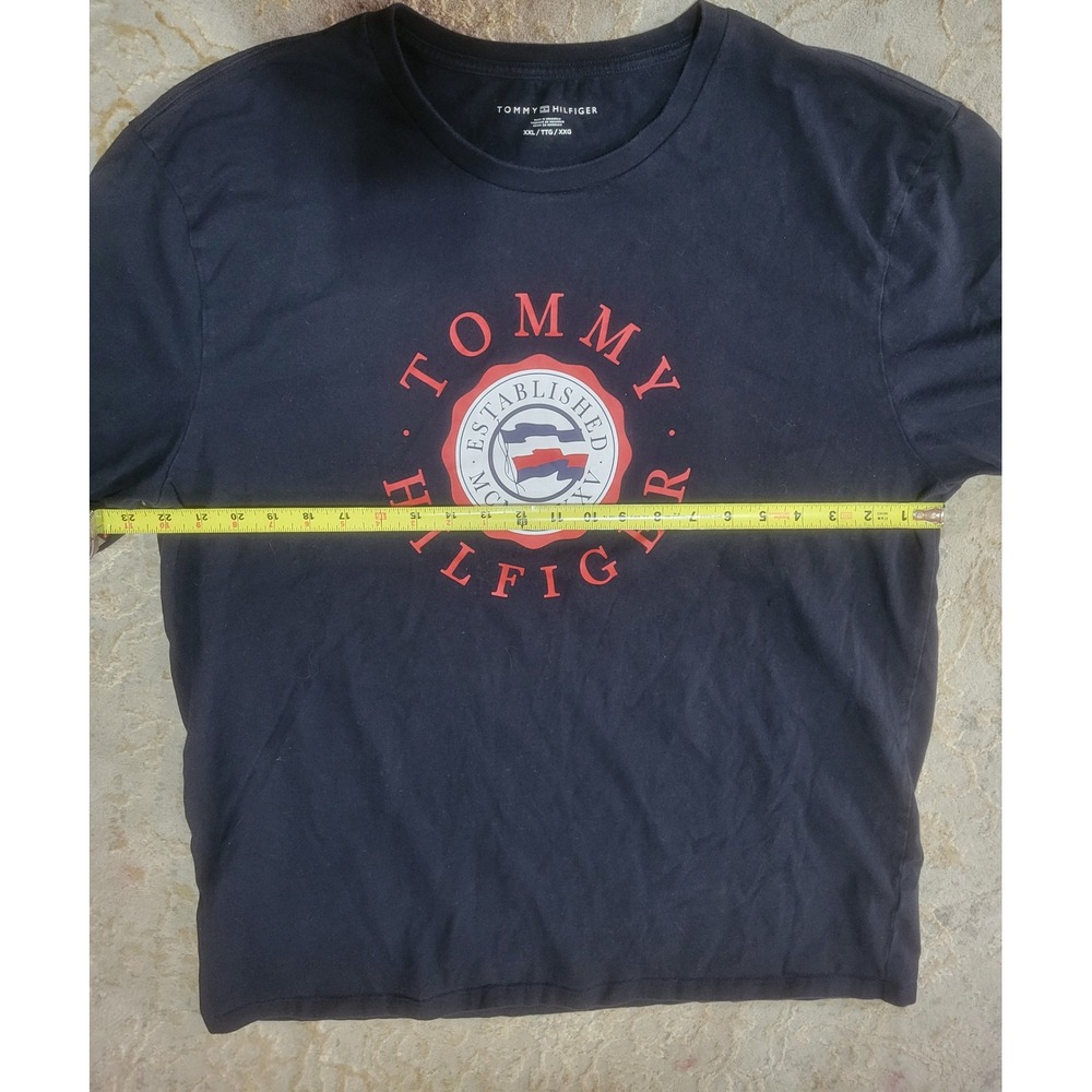 Tommy Hilfiger Mens XXL Navy Blue Graphic T-Shirt Established 1985 MCMLXXXV‎ Tee